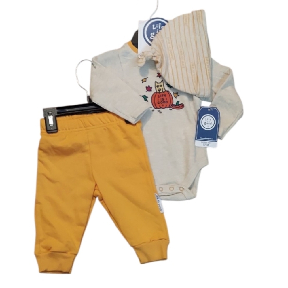 Life Is Good Baby's 3 Pc Halloween Falloweenie Set ~sz 3/6M